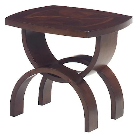 Contemporary Accent Table with Inlay Style Table Top